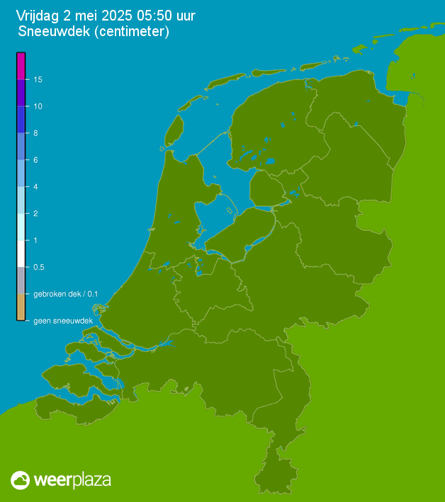 sneeuwbedekking gemeten om 8:00