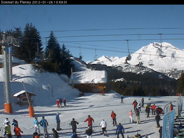 Drukte op de piste in Morzine Drukte op de piste in Morzine