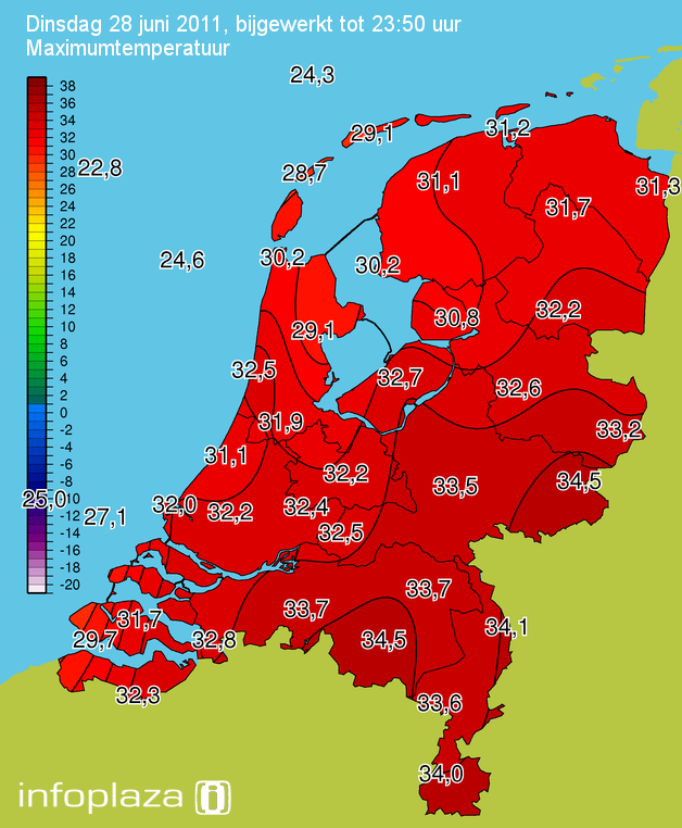 Op 28 juni was het voor het laatst zeer warm in Nederland. Op 28 juni was het voor het laatst zeer warm in Nederland.