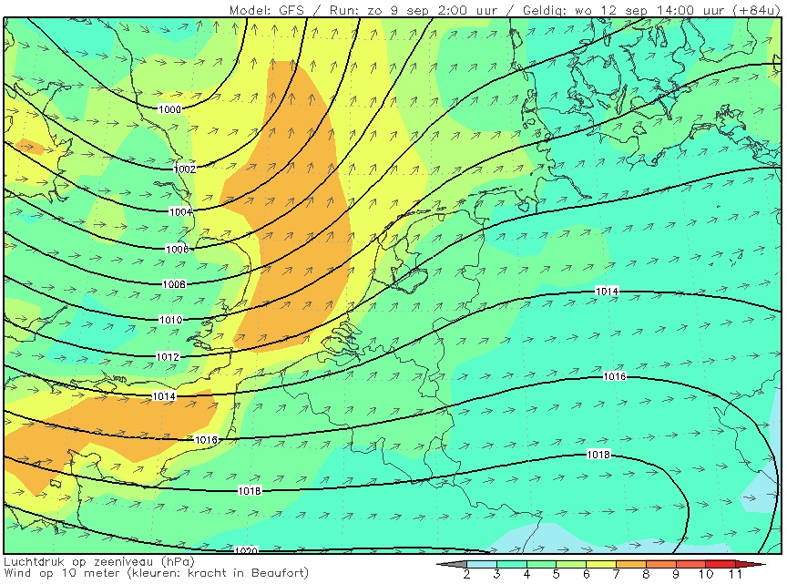 Vanaf woensdag trekt de wind ook fors aan. Vanaf woensdag trekt de wind ook fors aan.